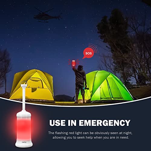 HAPILI Portable LED Camping Lantern Rechargeable Emergency Flashlight Multi-Functional Dimmable Table Lamp Color Changing Mood Lighting for Bedroom Night Light(White)