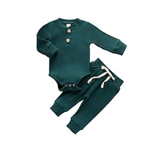 Pasgeboren Baby Jongens Meisjes Pyjama Outfits Effen Lange Mouwen Romper Broek 2 stks Unisex Baby Herfst Winter Kleding
