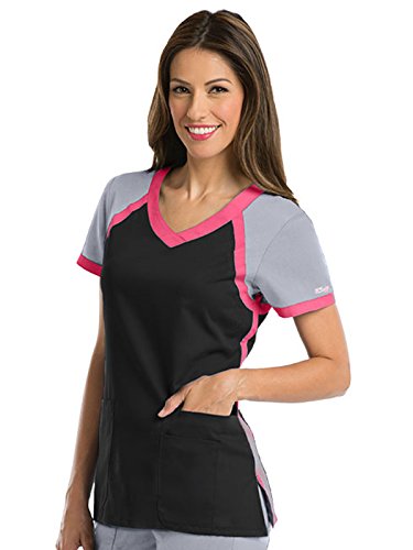 Grey's Anatomy Active 41435 Color Block V-Neck Top BTC S
