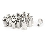 uxcell 20 Pcs 304 Stainless Steel Rivet Nut Flat Head Insert Nutsert M4x11mm