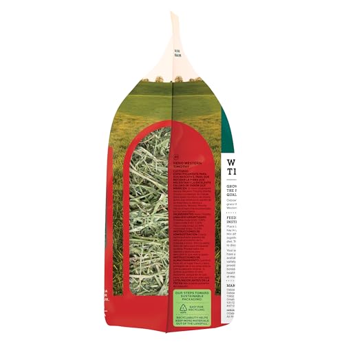OXBOW ANIMAL HEALTH WESTERN TIMOTHY HAY, BUNNY FOOD, ALL NATURAL HAY FOR RABBITS, GUINEA PIG, CHINCHILLAS, HAMSTERS & GERBILS, RABBIT TREATS, VETERINARIAN RECOMMENDED, 15 OZ.