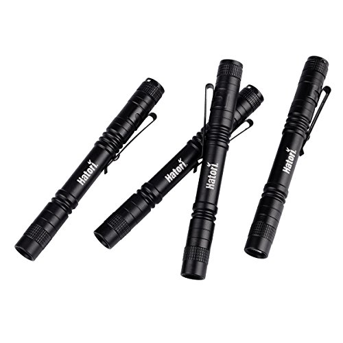 [4 Pack] Hatori Mini LED Flashlight Set Battery-Powered Handheld Pen Light Tactical Torch with High Lumens for Camping, Outdoor and Emergency, 5.24 Inch - Thumbnail 7