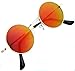 Round Sunglasses Red Mirrored Lens Gold Metal Frame