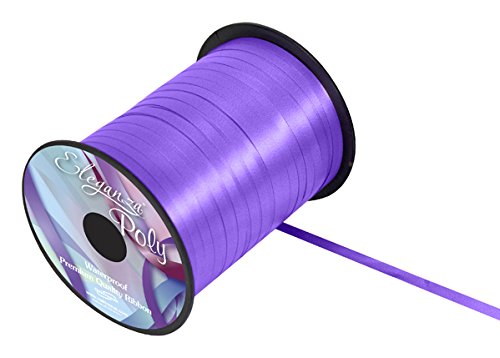 Creative Party Purple Curling Ribbon Decoration-1 Pc, Polyester, 9 x 9 x 19 cm
