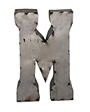 Rustic Arrow Letter M for Decor, 14-Inch,Silver