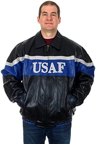 Men's USAF Faux Leather Bomber Style Jacket (Small)