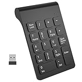 Numeric Keypad 2.4G wireless Keyboard Mini Portable 18 Keys Number Pad Financial Accounting Keypad with USB Receiver wireless 10 keys for Laptop Desktop PC Black