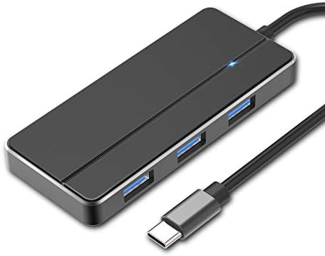 USB C Hub, JUANWE Type C Hub 4-Port USB 3.0 Ultra Slim Data Hub for MacBook, Mac Pro/Mini, iMac, Surface Pro, XPS, Notebook PC, USB Flash Drives, Hard Drive - Black