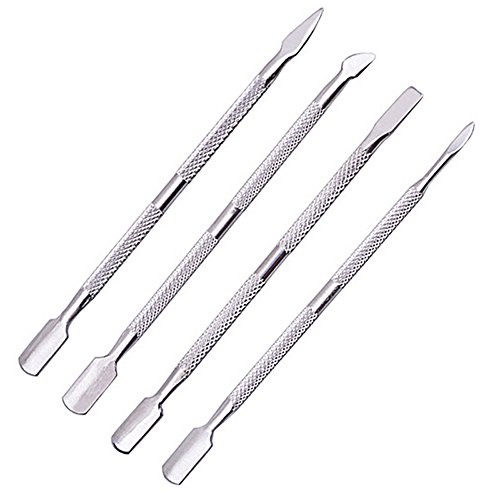 LautechcoÂ® 3pcs Stainless Steel Cuticle Pusher Nail Pusher Manicure Trimmer Cuticle Remover Metal Cuticle Trimmer Nail Cuticle Pusher (Type D)