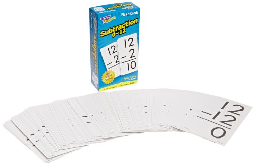 Trend Enterprises Trend Math Flash Cards - Subtraction Flash Cards 0- 12 (Box of 91 Cards)