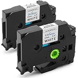 Unistar Compatible Label Tape Replacement&nbsp;for P Touch Tape 12mm Label Maker Tape TZe-231 TZ 231 with Brother PT-H110 D200 D600 D400 Laminated Black on White 26.2 Feet 2Pack