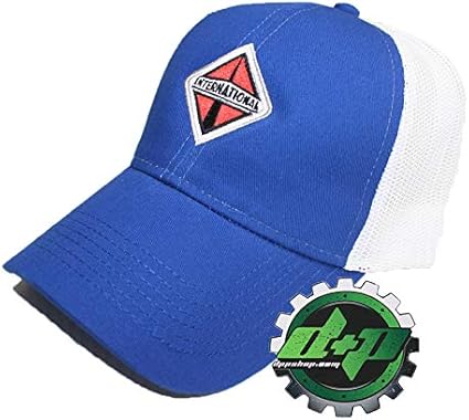 blue and white mesh hat