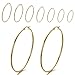 Pair Stainless Steel Large Plain Circle Huggie Hinged Hoop Earrings for Women Gold Color