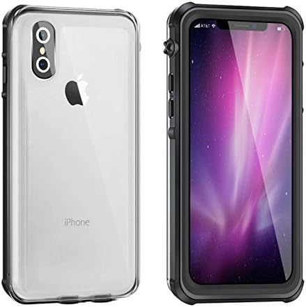 iPhone X Waterproof Case, IMICHaeL Underwater Full Sealed Cover Snowproof Shockproof Dirtproof IP68 Certified Waterproof Case with Built-in Screen Protector for iPhone X 5.8in (Black)