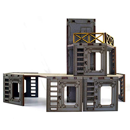 War World Gaming Industry of War Mehrstöckiger Lift-Turm Unbemalt - 28mm Sci-Fi Industriell Tabletop Wargame Gelände… – Bild 5