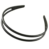 Black Double Row Plastic Alice Hair Band Headband