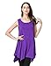 JollieLovin Womens Plus Size Loose-fit Sleeveless T-Shirt Tank Tunic Top(1X, Deep Purple)