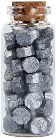 Paridane Antique Retro Octagonal Shape Classic Sealing Wax Stamp Beads Gift Initial, Bottle of about 45 Grams Grey