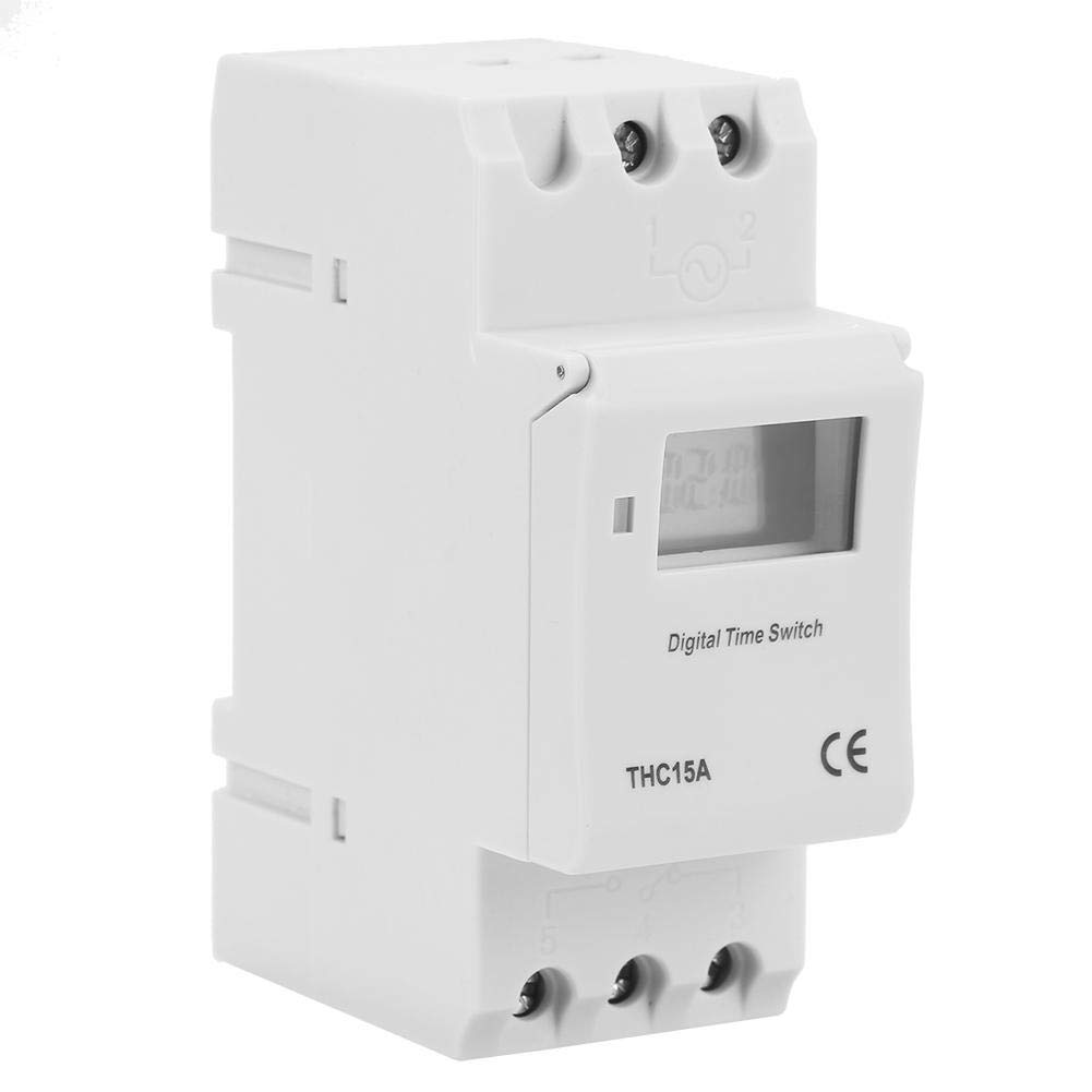 Digital Programmable Timer Switch THC15A for Automated Equipment 220 240VAC 20A Din Rail Mountable Time Controller