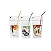 Drink pouches with straws Disposable Smoothie bags Portable Hot & Cold Reusable Set of 50pcs Empty Plastic Clear Refillable Container for Drinks Juice Pouch Bags + Ebook