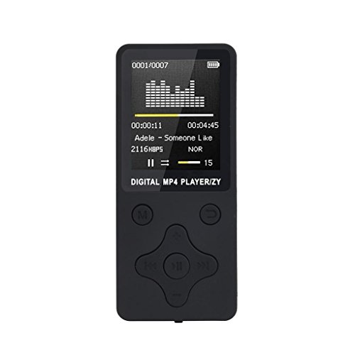 Portable Ultra Slim MP3 MP4 Hifi Lossless Music Large Screen Player,With FM Radio Recorder E-book (Black)
