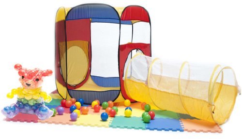 eWonderWorld 3.25' Sunshine Yellow Kid'S Pop-Up Play Tunnel with Carrying Bag - Children'S Tunnel, Play Tube, Crawl Tunnel for Toddlers, Toy Tunnel