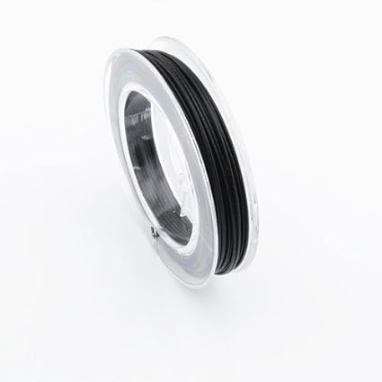 Bacabella 17015 Schmuckdraht 10m in 0,6mm 10m innylonummantelter Edelstahl schwarz (1 Rolle)