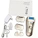 Sminiker Professional 3 in 1 Rechargeable Waterproof Lady Hair Removal Kit ( Bikini Trimmer,Hair Epilator,Callus Remover ) 2 Mode Power Switch Hair Shaver for Arm Underarm Bikini Line & Legs (Gold)