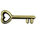 PinMart Antique Gold Vintage Key with Heart Lapel Pin - 25 Pack