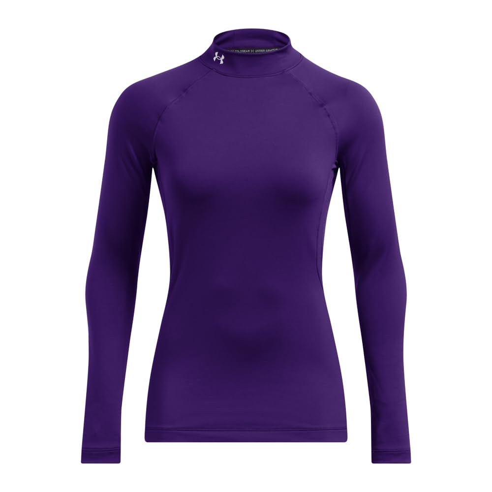 Under Armour Womens Authentics Mock Neck T-Shirt, (501) Purple / / White, X-Large Image