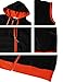 H2H Mens Active Fashion Sleeveless Hoodie Zip-up Vest Black/Orange, US L (Asia XL)