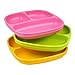 Re-Play 3 Count Divided Plates, Pink, Green, Sunny Yellow