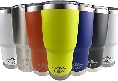 30 oz Stainless Steel Vacuum Insulated Tumbler with Lid, Double-Wall Vacuum Insulation Travel Cup &amp; Coffee Mug No Sweating Keeps Drinks Hot or Cold Multiple Colors (Yellow)