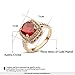 [Wedding Rings] Yoursfs Red Austrian Crystal Fashion Rings,18K Rose Gold Plated Costume Jewelry,Women Vintage Statement Rings