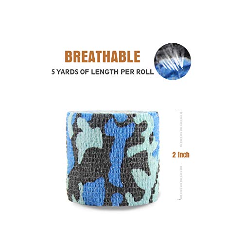 MUEUSS Self Adhesive Bandage Tape Vet Wrap Self Adherent Cohesive Bandages First Aid Wrap Waterproof Non-Woven Elastic Bandage for Animals Pet Sports Supply FDA Approved 6 Rolls, 2 inches x 5 Yards - Thumbnail 2