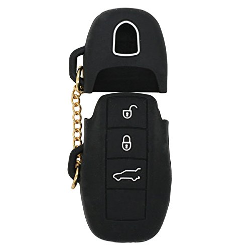 BROVACS Silicone Cover Protector Case Holder Skin Jacket Compatible with PORSCHE 3 Button Remote Key Fob CV2920 Black