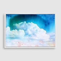 Framed Canvas Wall Art Watercolor Cloud Canvas Prints Home Artwork Decoration for Living Room,Bedroom - 16x24 inches
