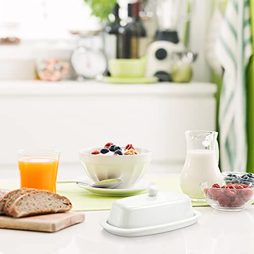 Yedio Porcelain Butter Dish with Lid, 8 inches Butter Holder, Perfect