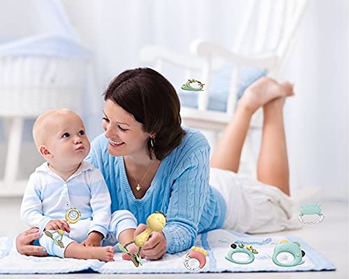 YKiMi 13pcs Baby Rattle Toys, Baby Rattle Sets Teether Rattles Toys, Spin Rattle Toy Early Educational Toys with Whale Storage Box Gifts Set for 0, 3, 6, 9, 12 Months Newborn Infant Baby, Girl, Boy