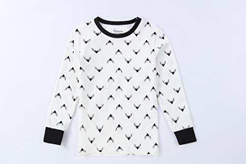 Benaive Family Xmas Pajamas Set Boys Girls Holiday Pjs Women Men Sleepwear (White, Reindeer, 6)