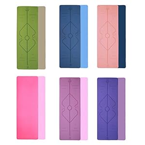 Bireegoo 6mm TPE Anti-slip Double-sided Yoga Mat Thicken Gym Fitness Mat Home Gym Exercise Mats Textured Non-Slip Yoga Mat Cushion for Yoga, Pilates,and Gymnastics