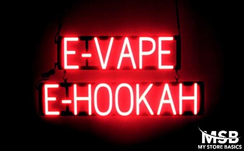 15 x 31in. E-Vape E-Hookah Neon Look LED Technology Animated Store Window Sign