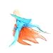 The Giddy Kitty 5 Pack Cat Feather Toys with Small Bells and Long 33 Inch Wand with Handle - Includes 2 Soft Flying Insects, 1 Fish, 2 Corkscrew Feathers - Teaser Toy for Exercising Kitten or Cats