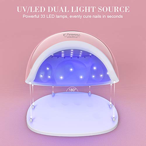Ovonni 48W UV LED Nail Dryer, Curing Lamp with 10s/30s/60s/99s Timer, Automatic Sensor, LCD Display, Curing Gel Polish for Salon and Home