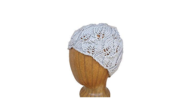 Womens Beanie Hat with Leaf Lace Design 
