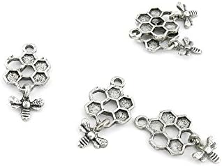 10 PCS Jewelry Making Charms 859SY0 Bee Beehive Antique Silver Tone Necklace Bracelet Repair Bulk Lots Pendant Findings