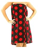 Women's Cotton Bath Wraps, Polka Dot Terry Cloth Towels for Ladies