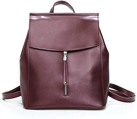 purple leather backpack