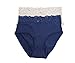 Kathy Ireland Womens 2 Pack High Waist Lace Trim Brief Panties Plus 3X-L Blu/Nud