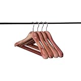 Neaties American Cedar Wood Wide Large Coat Hangers with Flat Bar, 4pk